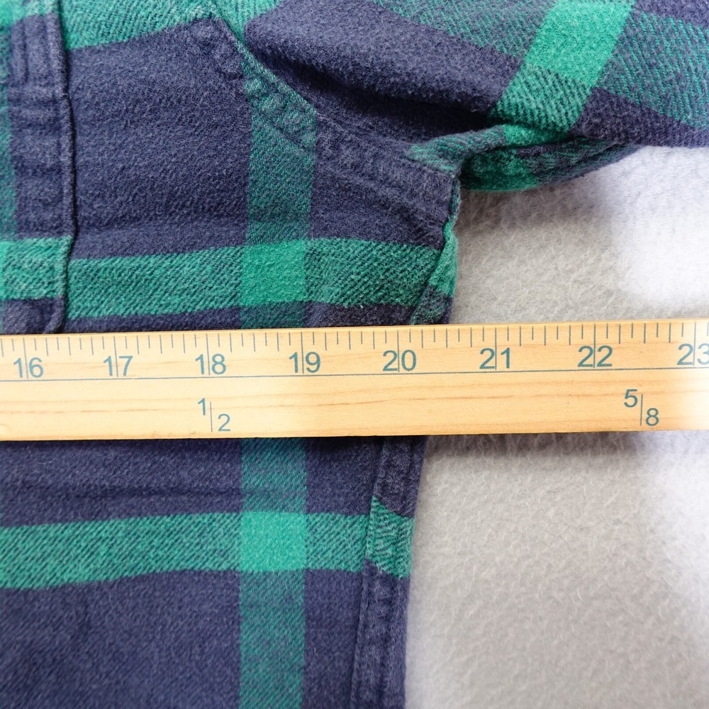 Hollister Flannel Shirt Mens Small Blue Green Plaid Long Sleeve Button Down - Picture 6 of 8